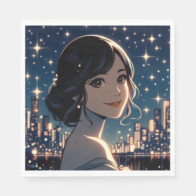 Starry Serenity Smile Serviette (Vorderseite)