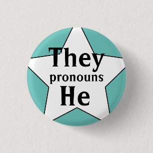 Starry sie He Pronouns Button
