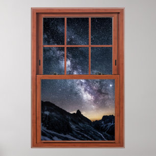 Starry Skies Window Illusion - Fake Window Poster