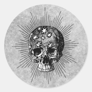 Starry Skull Runder Aufkleber