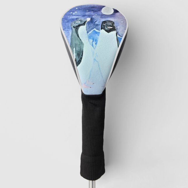 Starry Sky Adelie Penguins Golf Headcover (Vorderseite)