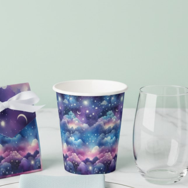 Starry Sky Baby Shower Pappbecher (Starry Sky baby shower drinking cup)