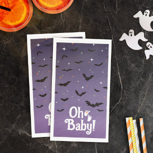Starry Sky Dusk Bats Oh Baby Halloween Dusche Serviette