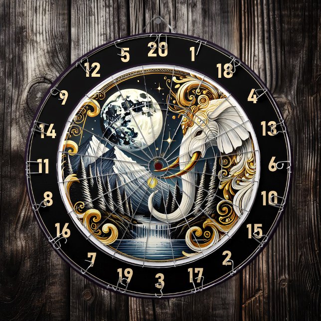 Starry Sky Frames Graceful White Elephant Dartscheibe (Von Creator hochgeladen)