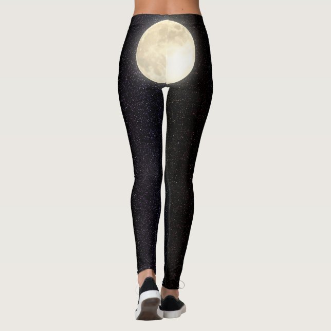 Starry Sky Full Moon Hintern Leggings (Rückseite)