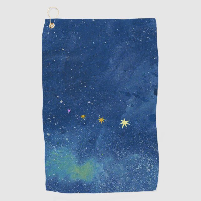 Starry Sky Illustration Golfhandtuch (Vorderseite)