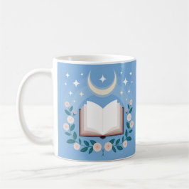 Starry Sky Moon Flowers Book Lover Classic Mug Kaffeetasse