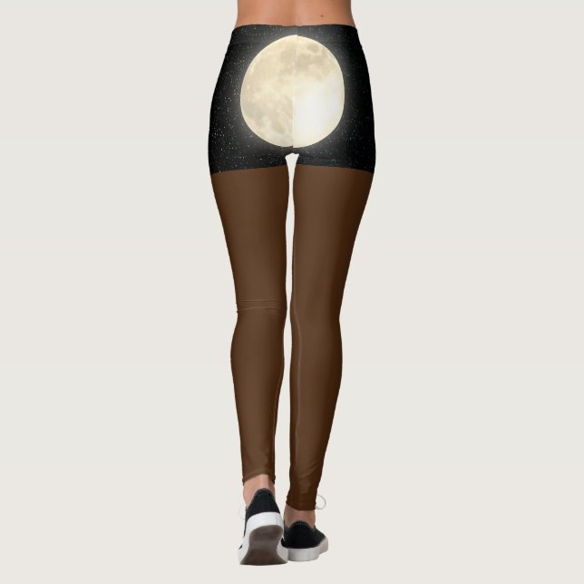 Starry Sky Moon Hintern Afro-American Bare Legs Leggings (Rückseite)