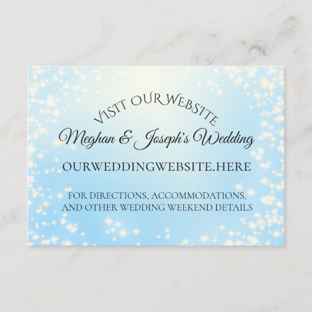 Starry Sky Sparkle Wedding Information Cards Begleitkarte (Vorderseite)