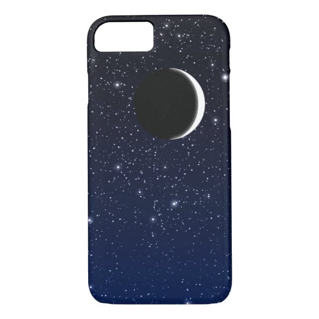 Starry Sky und Crescent Moon, Deep Blue to Black Case-Mate iPhone Hülle (Rückseite)