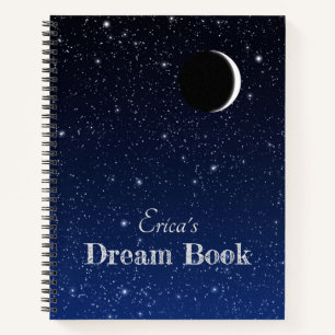 Starry Sky und Crescent Moon, Dream Journal Notizbuch
