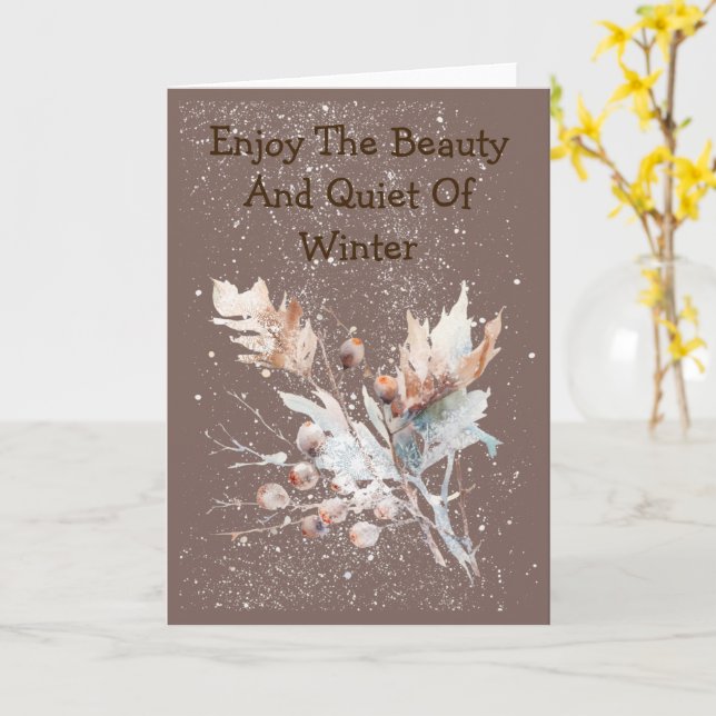 Starry Snowfall Sweet Winter Card Karte (Gelbe Blume)