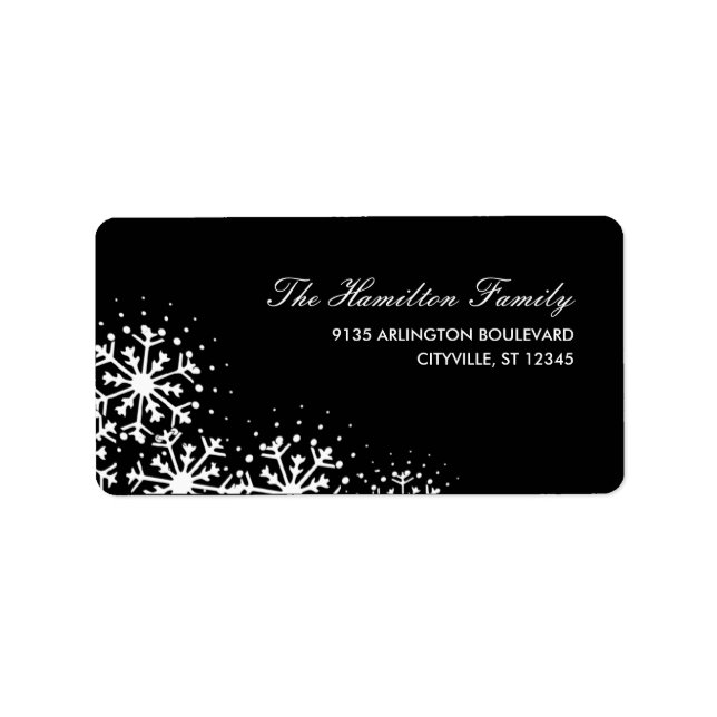 Starry Snowflakes Holiday Address Label Adressaufkleber (Vorne)