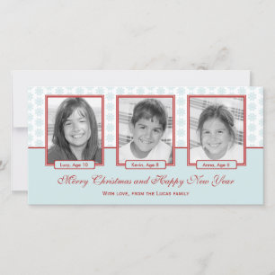 Starry Snowflakes Holiday Foto Card Feiertagskarte