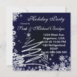 Starry Snowy Night Holiday Party Einladung