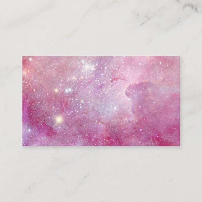 Starry Space Light Pink Watercolor Stars Galaxie Visitenkarte (Vorderseite)