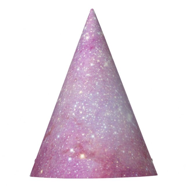 Starry Space Light Pink Watercolor Stars Galaxy Partyhütchen (Vorderseite)