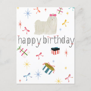 Starry Sparkle Niedlich Puppy Wishings Feiertagspostkarte