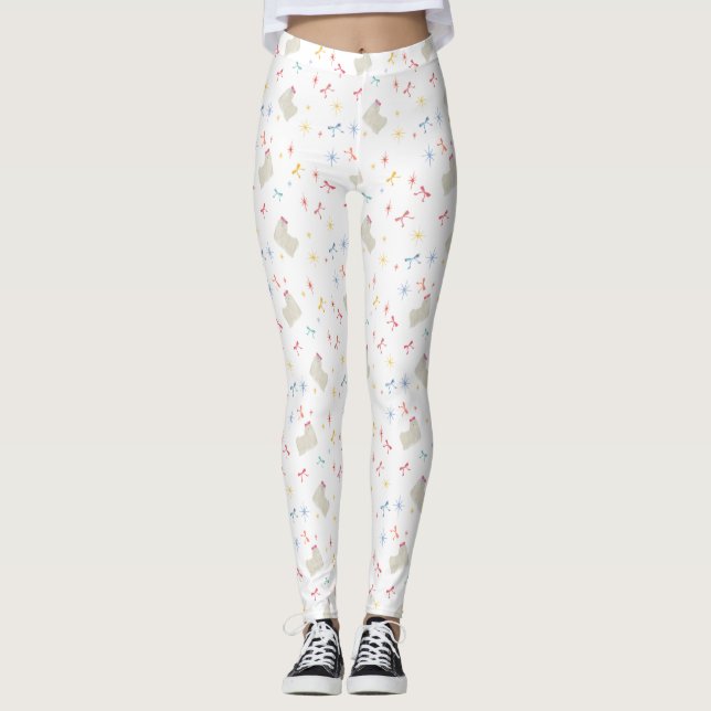 Starry Sparkle Niedlich Puppy Wishings Leggings (Vorderseite)