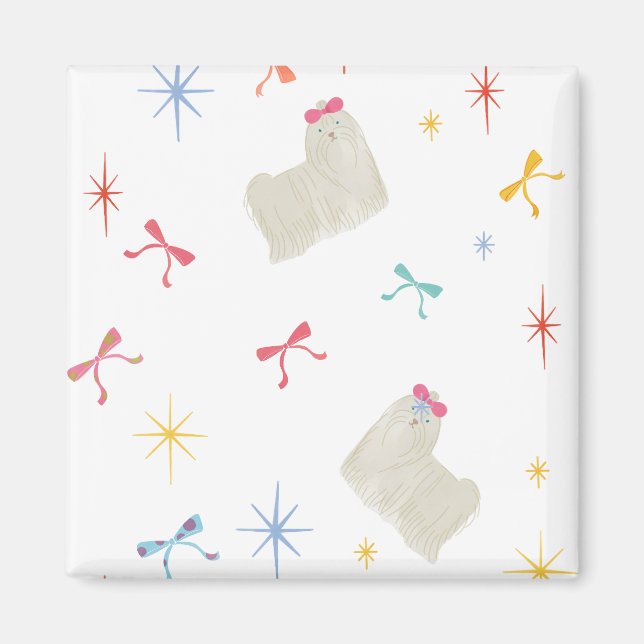 Starry Sparkle Niedlich Puppy Wishings Magnet (Vorne)