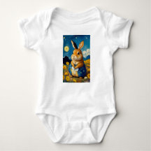 Starry Spring Bunny Baby Body Anzug