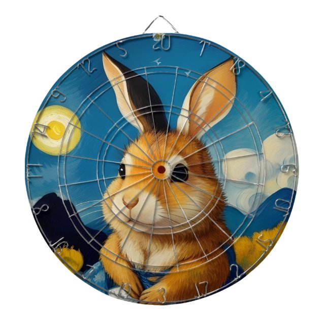 Starry Spring Bunny Dart Board Dartscheibe (vorne)