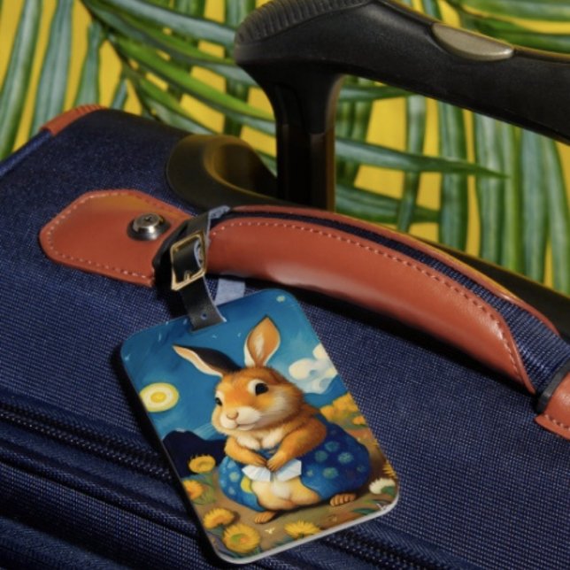 Starry Spring Bunny Luggage Tag Gepäckanhänger (Von Creator hochgeladen)