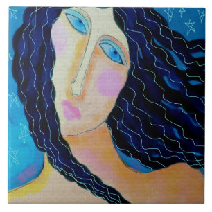 Starry Starry Night Abstrakte digitale Malerei Fliese