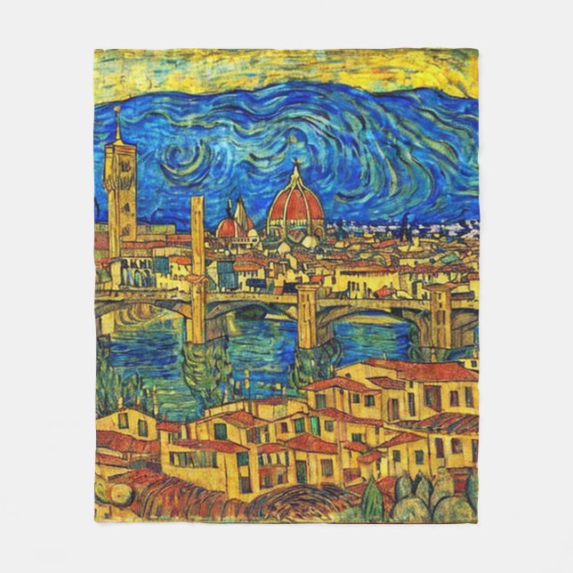 Starry Starry Night Florence Italien Fleecedecke (Vorderseite)