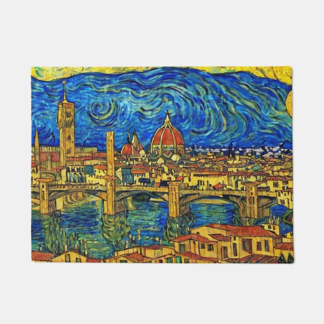 Starry Starry Night Florence Italien Fußmatte (Vorderseite)