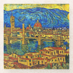 Starry Starry Night Florence Italien Glasuntersetzer