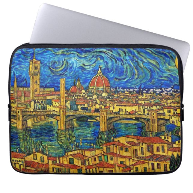 Starry Starry Night Florence Italien Laptopschutzhülle (Vorderseite)