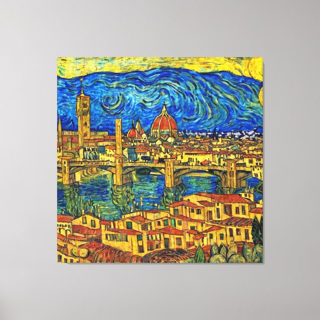 Starry Starry Night Florence Italien Leinwanddruck (Vorderseite)