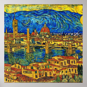 Starry Starry Night Florence Italien Poster