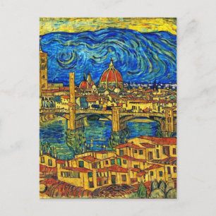 Starry Starry Night Florence Italien Postkarte
