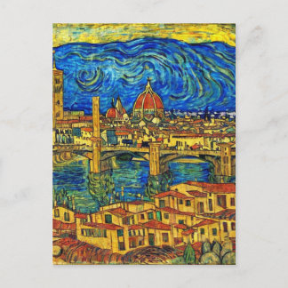 Starry Starry Night Florence Italien Postkarte