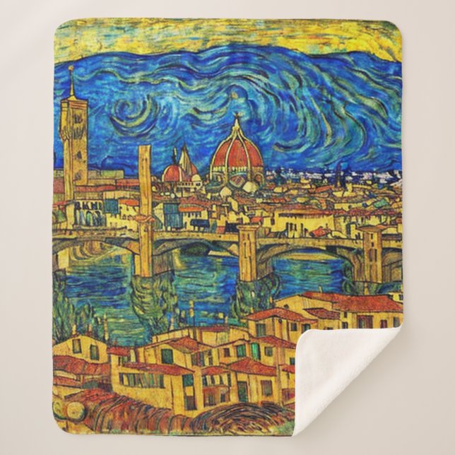 Starry Starry Night Florence Italien Sherpadecke (Vorderseite)