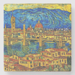 Starry Starry Night Florence Italien Steinuntersetzer