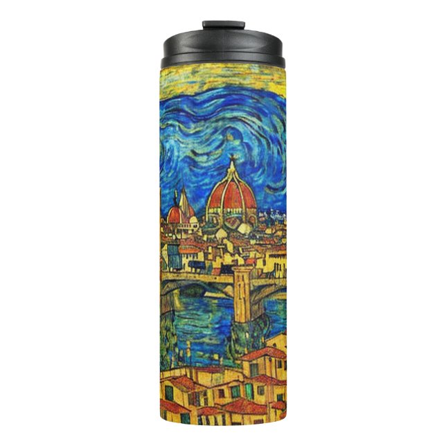 Starry Starry Night Florence Italien Thermosbecher (Vorderseite)