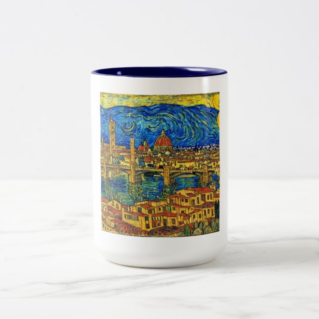 Starry Starry Night Florence Italien Zweifarbige Tasse (Mittel)