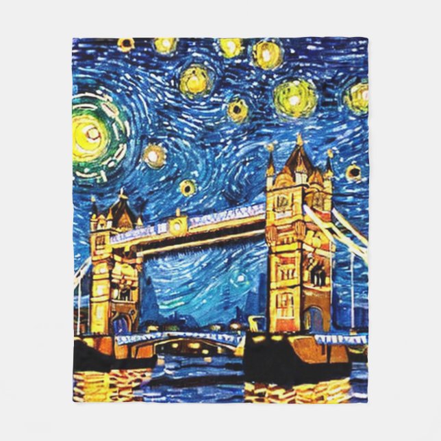 Starry Starry Night London England Fleecedecke (Vorderseite)