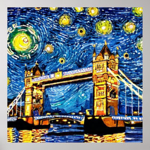 Starry Starry Night London England Poster