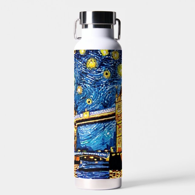 Starry Starry Night London England Trinkflasche (Vorne)