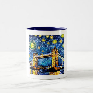 Starry Starry Night London England Zweifarbige Tasse