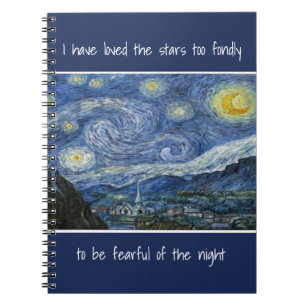 Starry Starry Night Love the Stars Zitat Notizblock