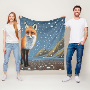 Starry Starry Night Storybook Fox Fleecedecke