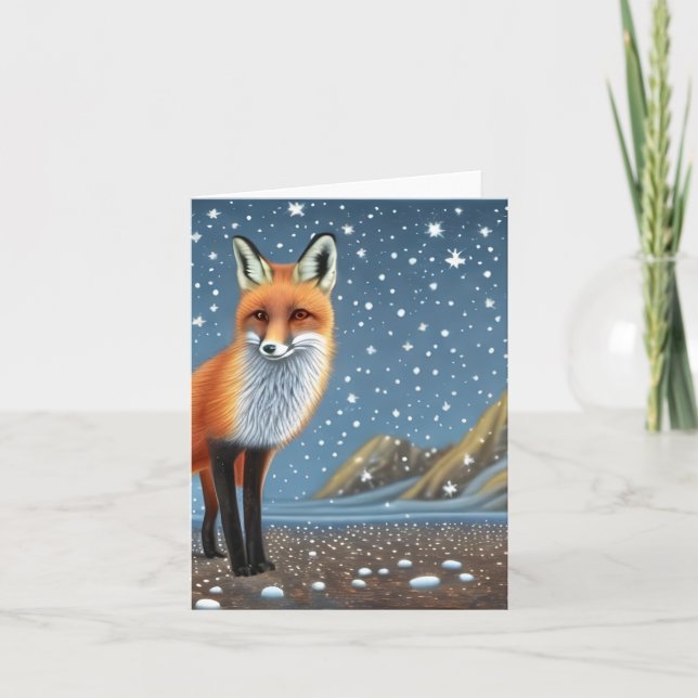 Starry Starry Night Storybook Fox Karte (Vorderseite)