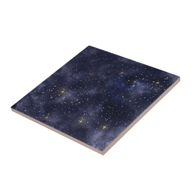 Starry Starry Night Watercolor Fliese (Seite)