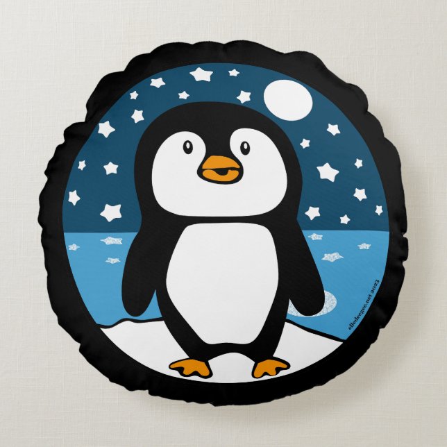 Starry Starry Peng Rundes Kissen (Vorderseite)