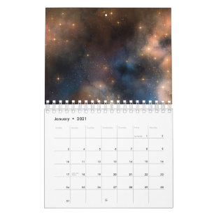 Starry Stars Weltraum Galaxie Blaues Schwarzes Mus Kalender